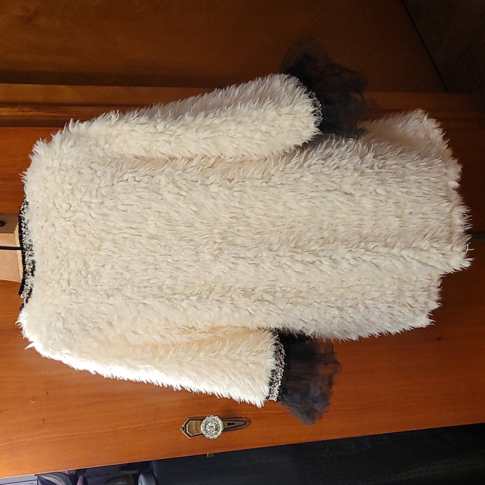 Mikayla Mahogany White Cardigan Sz L - Picture 4 of 8